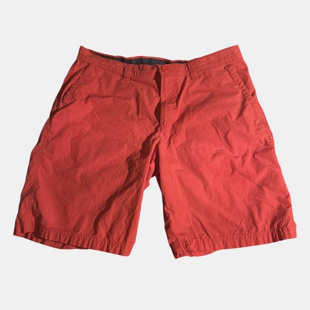 Columbia Mens Shorts 34W 10L Red Quick Dry Stretch Zip Lightweight Outdoor Wear